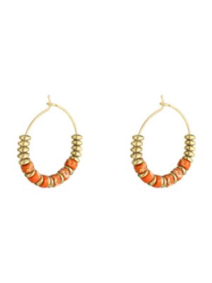 Oorbel Beaded Hoops Oranje