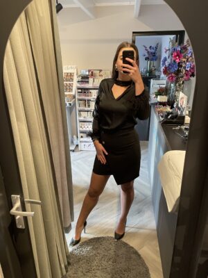 Rinascimento - Blouse Zwart Veren