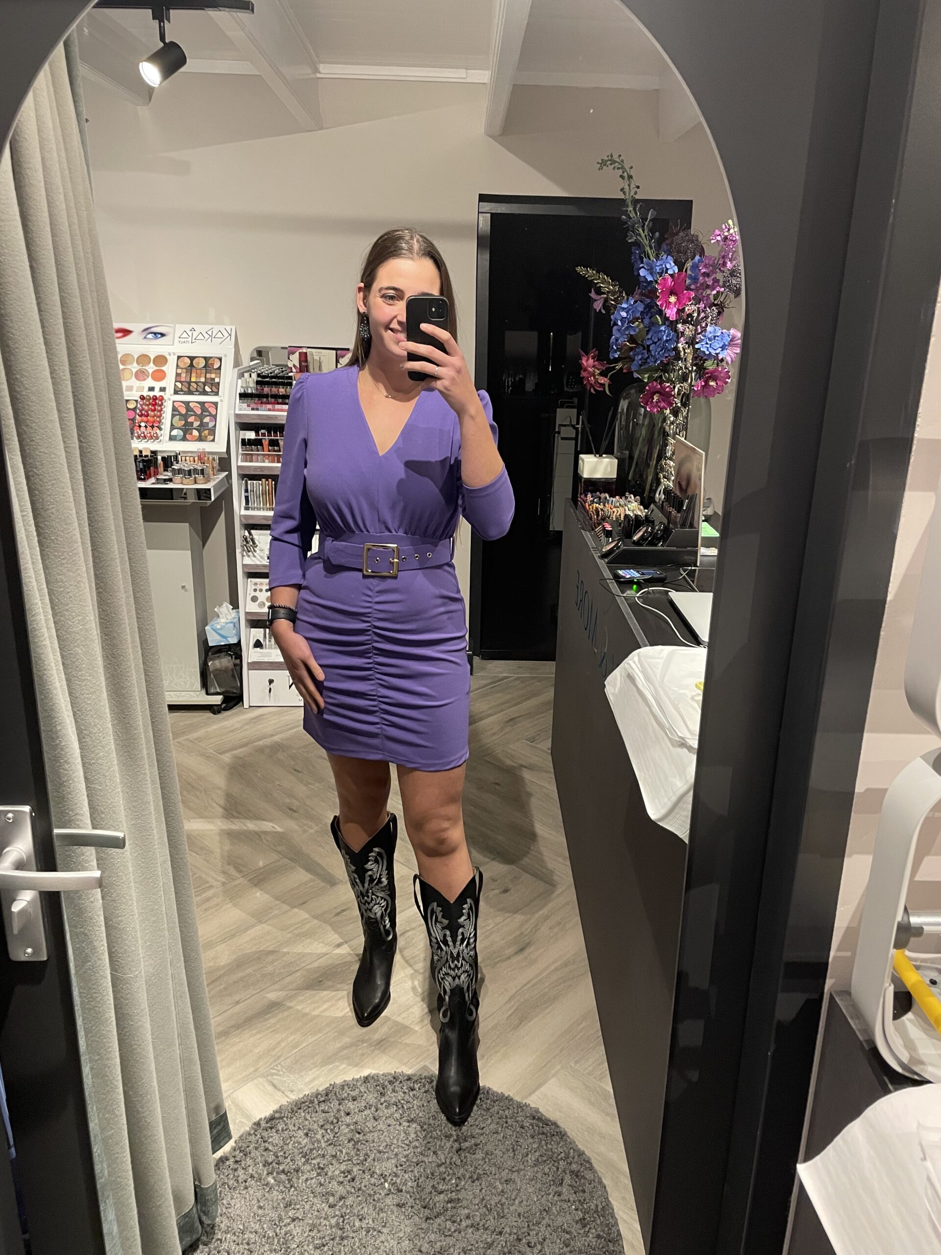 Rinascimento - Jurk met Riem Violet - Afbeelding 7