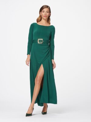 Rinascimento - Long Dress in Scuba Crêpe with Slit
