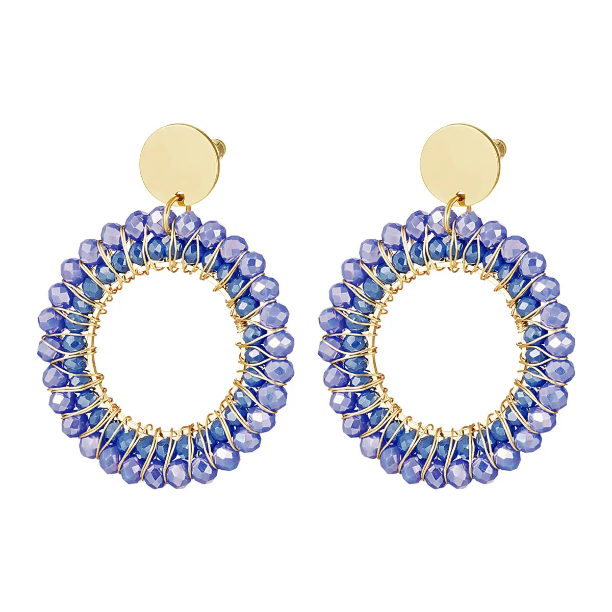 Oorbel Jade - Blauw/ Paars