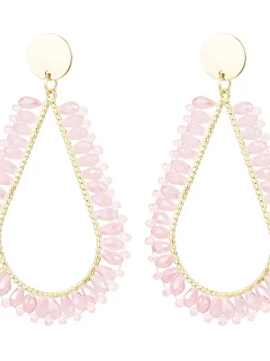 oorbel crystal - roze