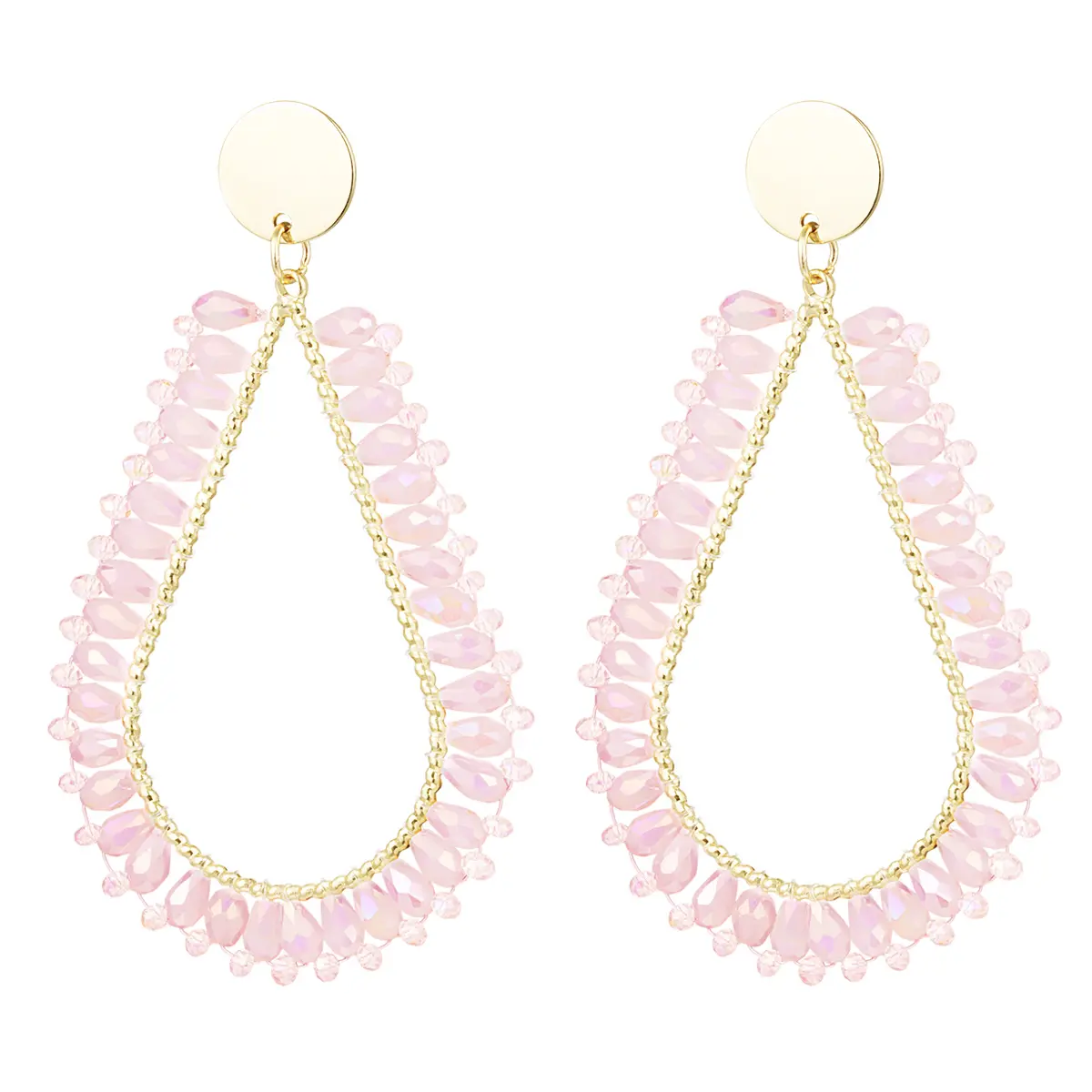 oorbel crystal - roze