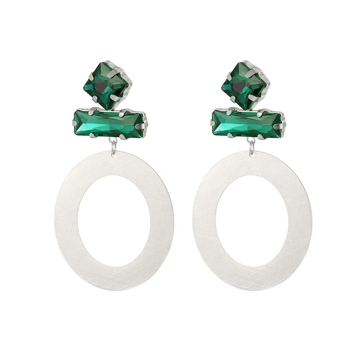 Oorbel Romy – Zilver Groen