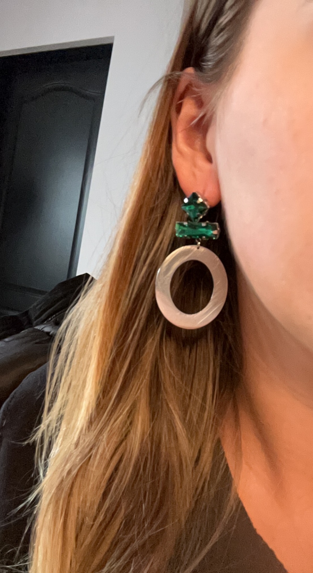 Oorbel Romy – Zilver Groen - Afbeelding 2