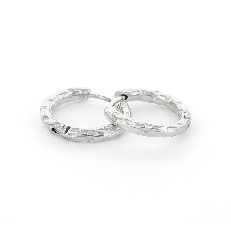 Kalli Jewelry - Oorbel Creool Gehamerd Zilver
