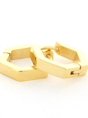 Kalli Jewelry - Oorbel Creool Hexagon Goud
