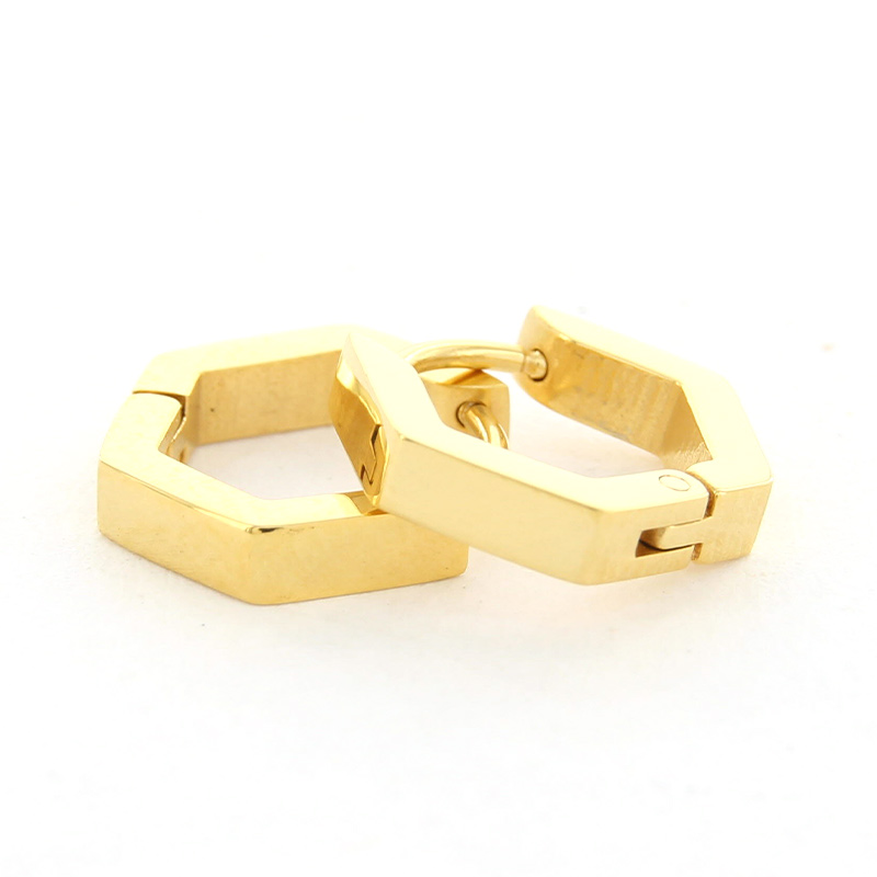 Kalli Jewelry - Oorbel Creool Hexagon Goud