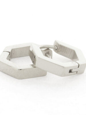 Kalli Jewelry - Oorbel Creool Hexagon Zilver