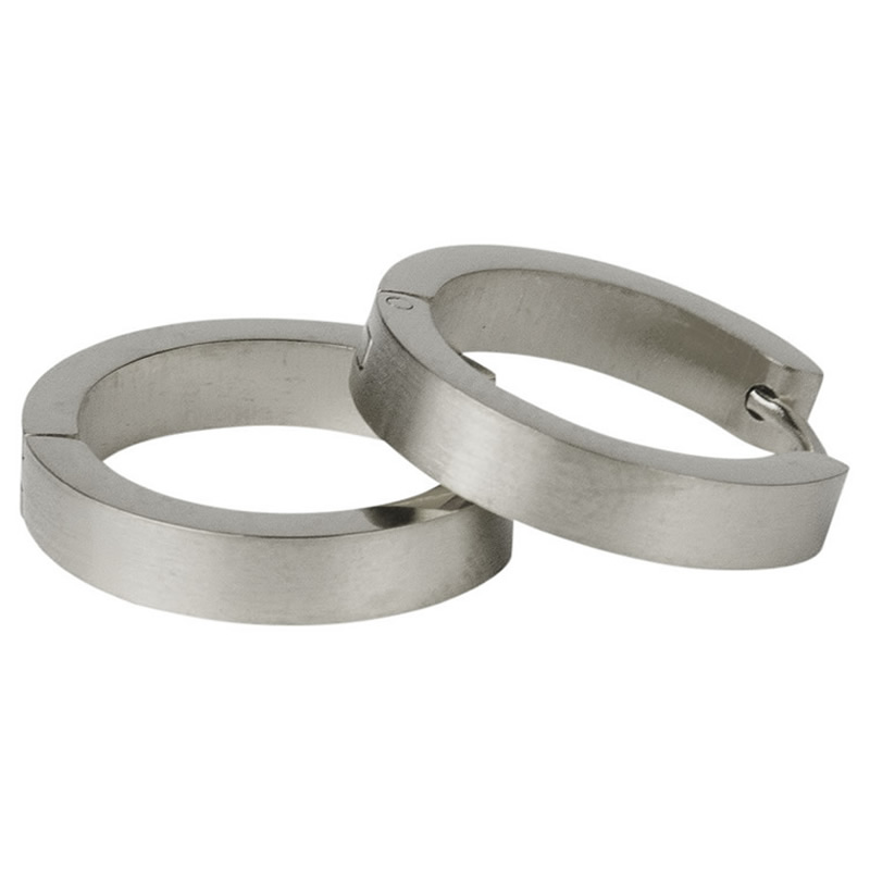 Kalli Jewelry - Oorbel Creool Plat Mat Zilver
