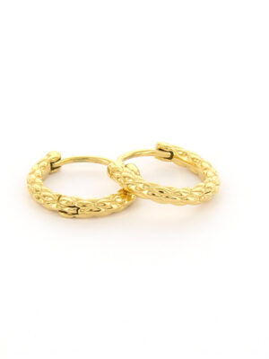 Kalli Jewelry - Oorbel Creool Schubben Goud