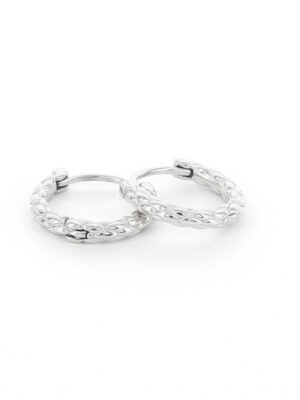 Kalli Jewelry - Oorbel Creool Schubben Zilver