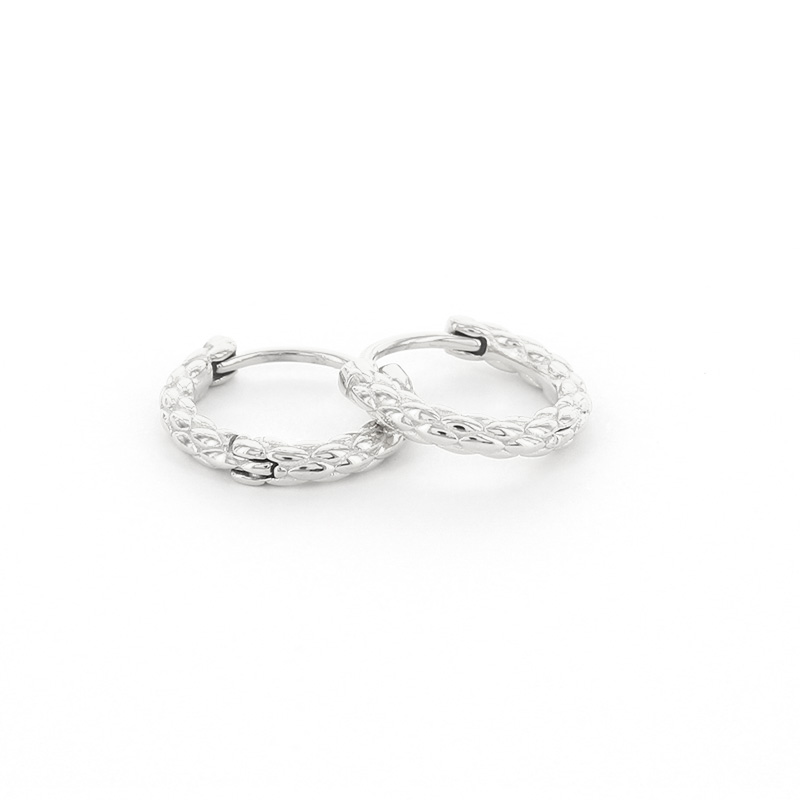 Kalli Jewelry - Oorbel Creool Schubben Zilver