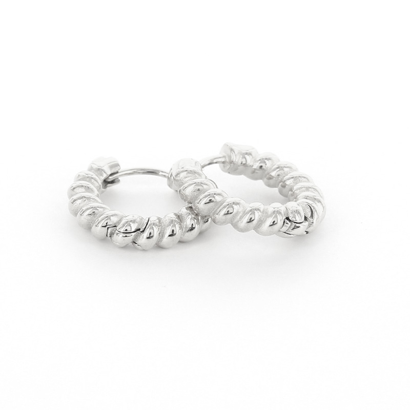 Kalli Jewelry - Oorbel Creool Wokkel Zilver