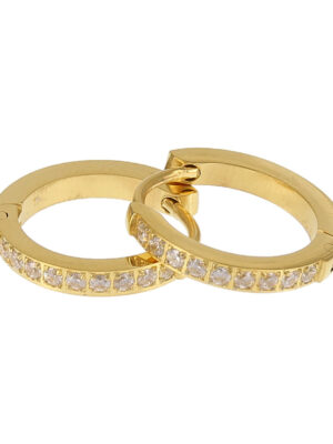Kalli Jewelry - Oorbel Creool Zirkonia Crystal Goud