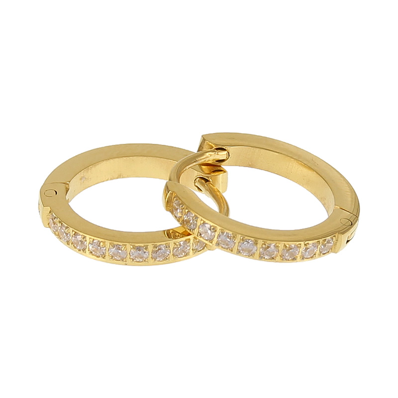 Kalli Jewelry - Oorbel Creool Zirkonia Crystal Goud
