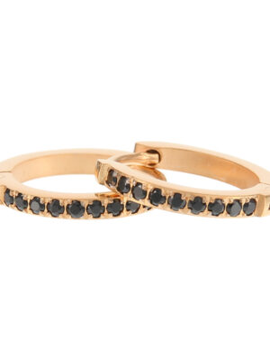 Kalli Jewelry - Oorbel Creool Zirkonia Zwart Roségoud