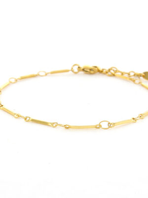 Kalli Jewelry - Schakelarmband 1mm Staafjes Goud