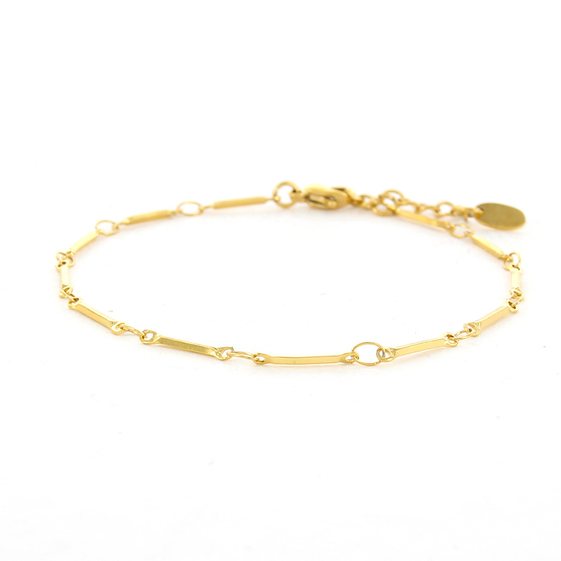 Kalli Jewelry - Schakelarmband 1mm Staafjes Goud