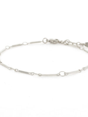 Kalli Jewelry - Schakelarmband 1mm Staafjes Zilver