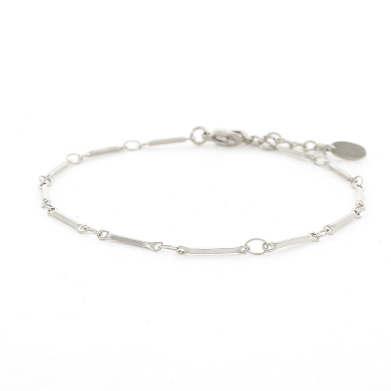 Kalli Jewelry - Schakelarmband 1mm Staafjes Zilver