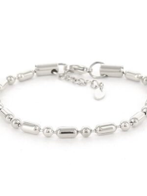 Kalli Jewelry - Schakelarmband Buisjes Zilver