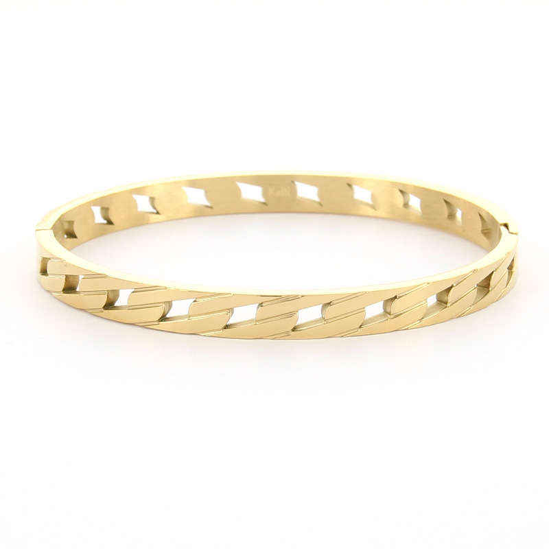 Kalli Jewelry - Slavenarmband Ankerschakel Groot Goud
