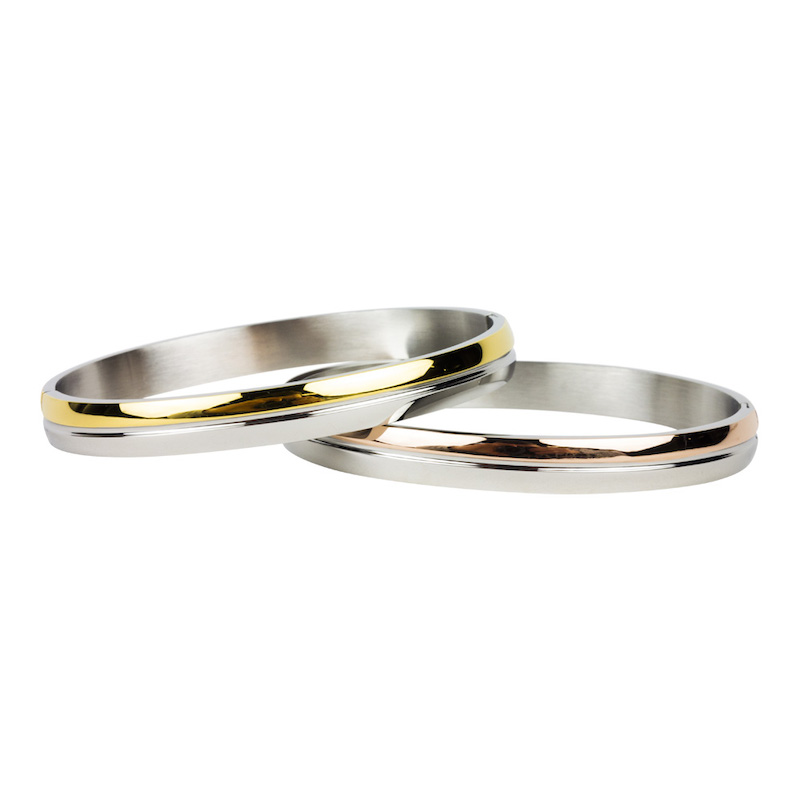 Kalli Jewelry - Slavenarmband Bicolor Bol Glans Zilver/Goud