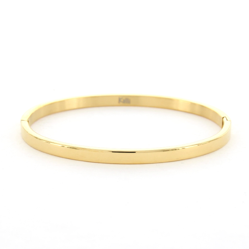 Kalli Jewelry - Slavenarmband Plat Glans Goud