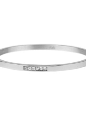 Kalli Jewelry - Slavenarmband Zirkonia Steen Plat Glans Zilver