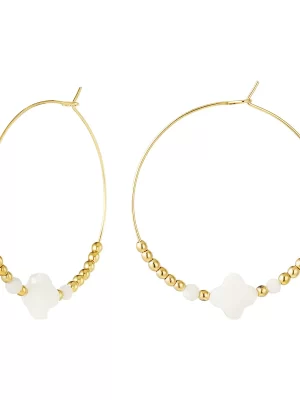 Oorbel Natural Stones - Wit