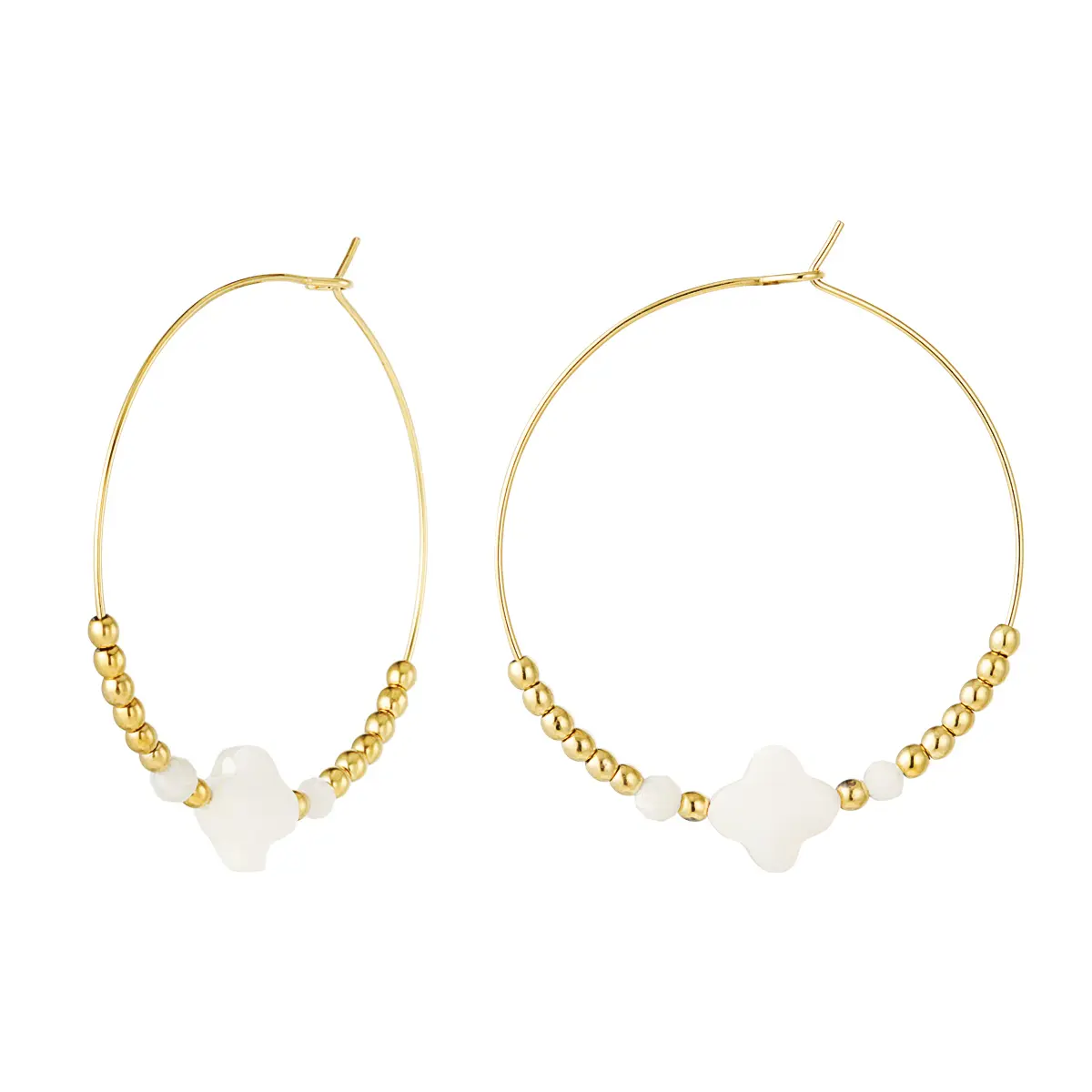 Oorbel Natural Stones - Wit