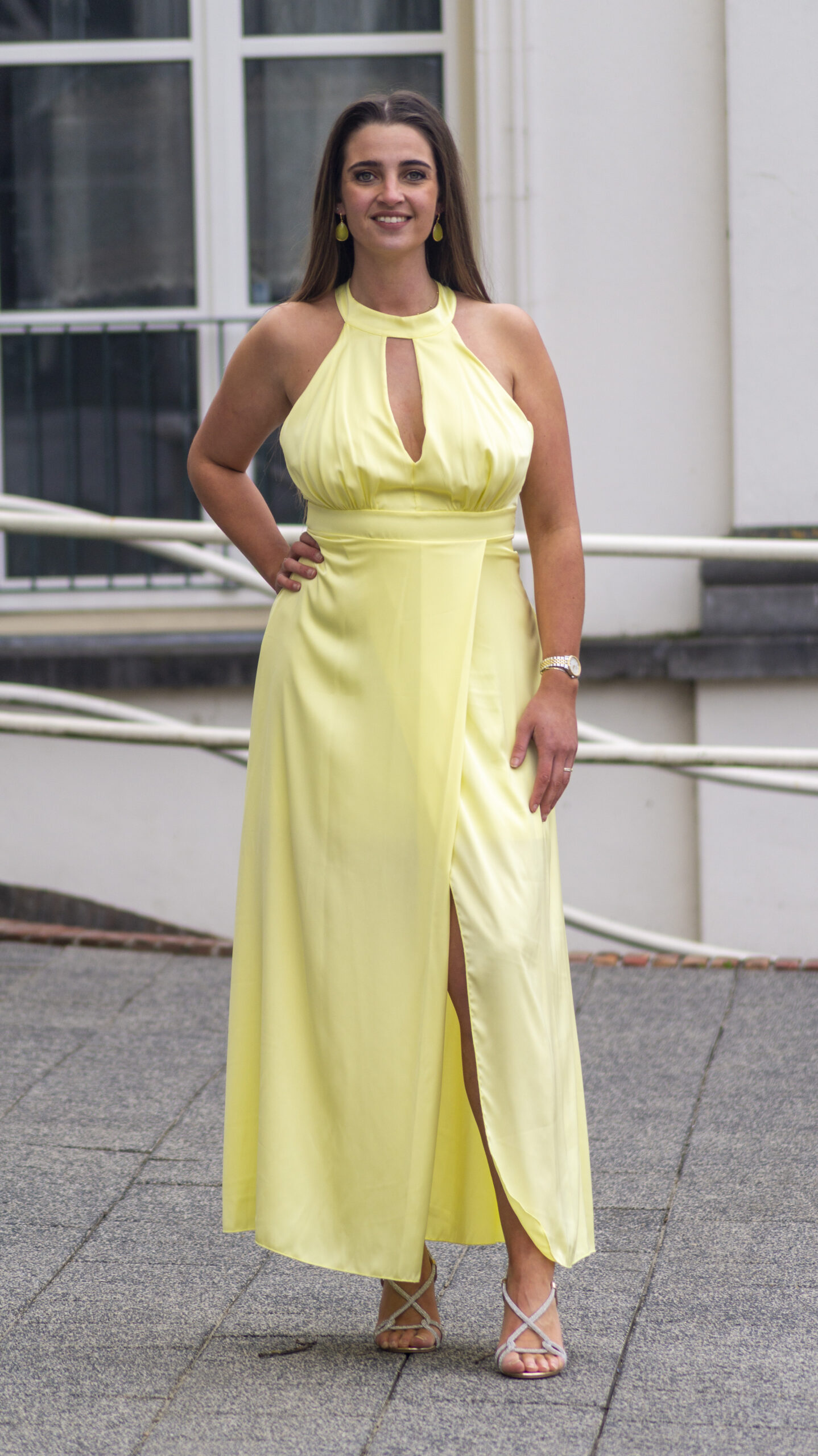 Rinascimento Satin Empire Dress - Plumeria - Afbeelding 7