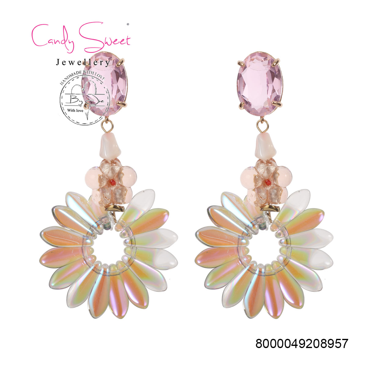Oorbel Strass- Roze