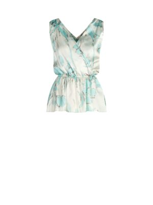 Rinascimento - Flower Print Wrap Peplum Top