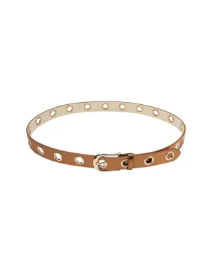 Riem - Metallic belt with gold rings