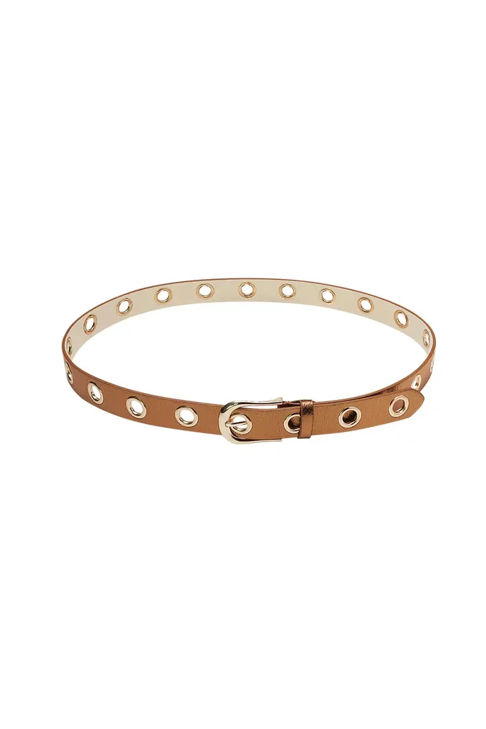 Riem - Metallic belt with gold rings