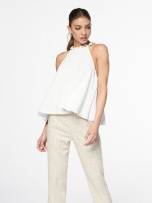 Rinascimento A-line Top with Chain – White