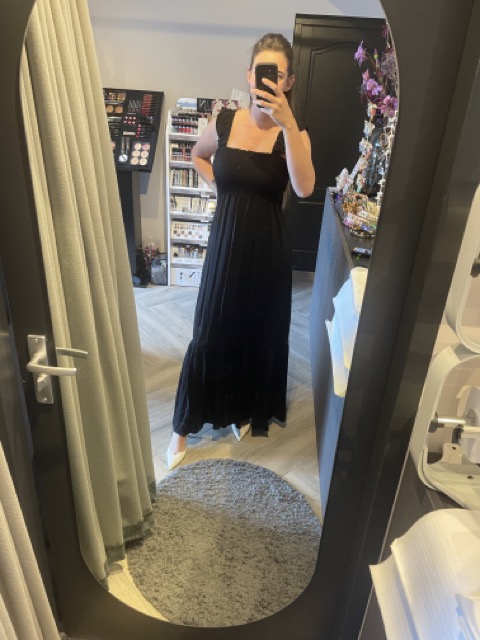Rinascimento Long Maxi Flounce Dress - Black - Afbeelding 9