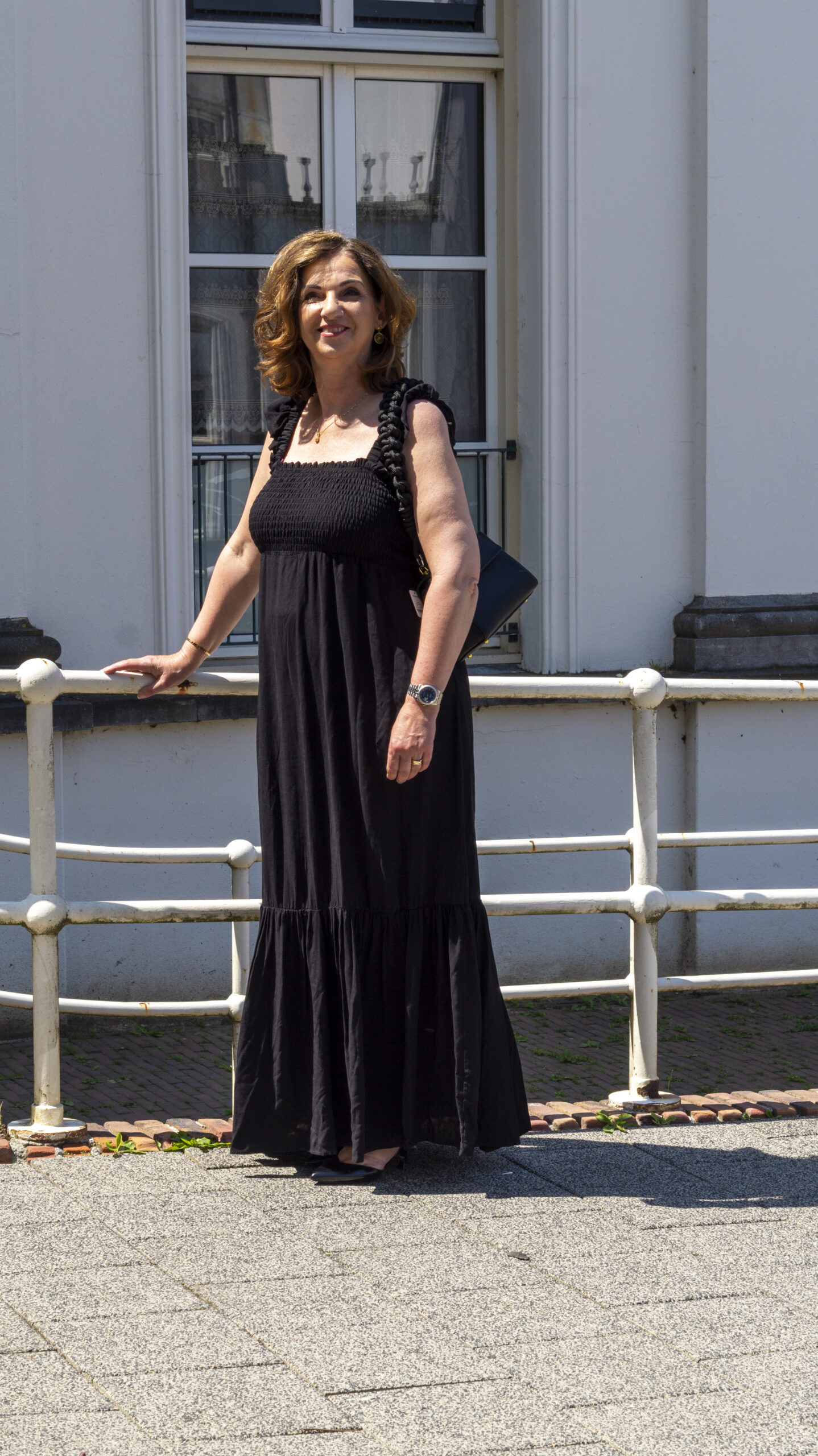 Rinascimento Long Maxi Flounce Dress - Black - Afbeelding 7