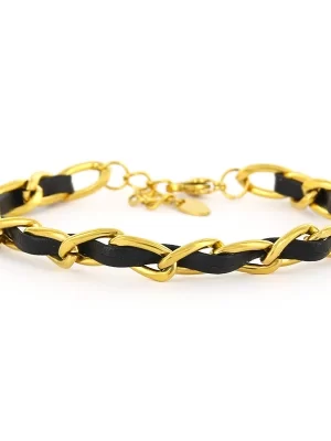 Kalli Jewelry - Schakelarmband Leer Goud