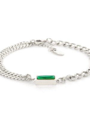 Kalli Jewelry - Armband Groene Steen Zilver