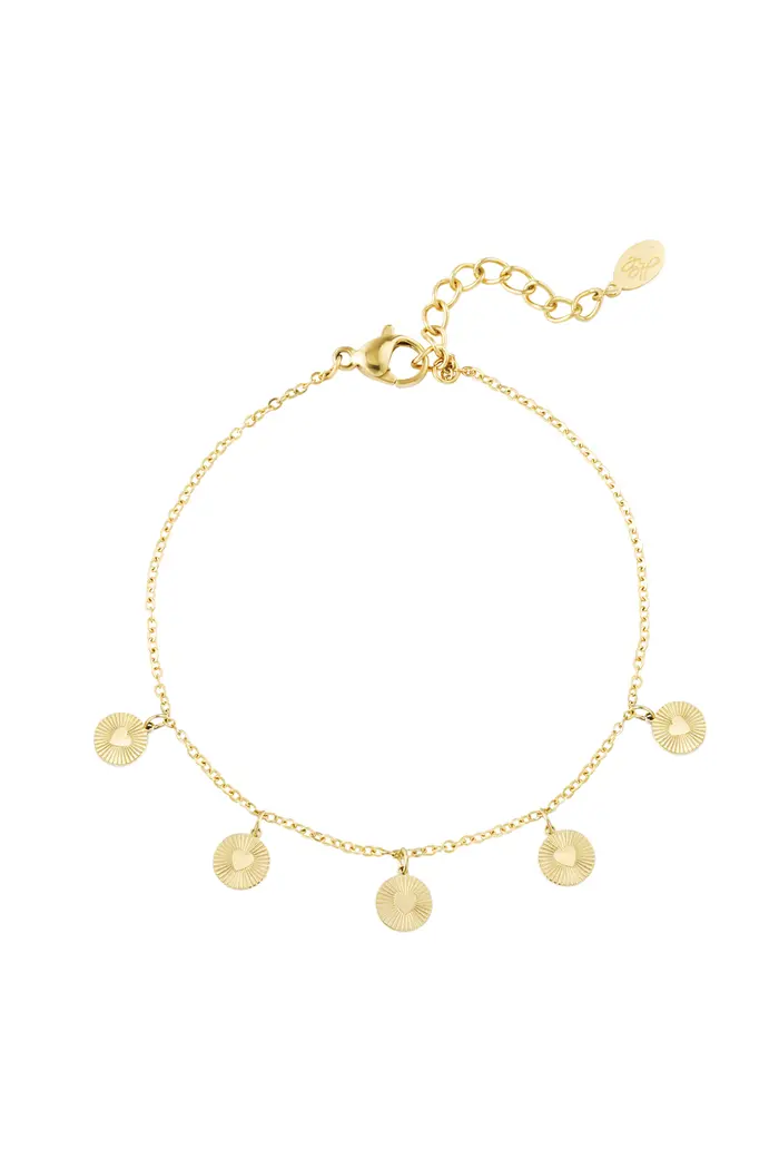 Armband Heart Coins - Goud