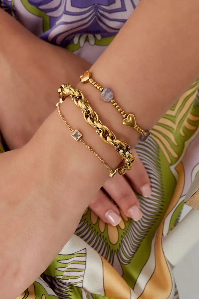 Armband Square Stones - Zilver - Afbeelding 2