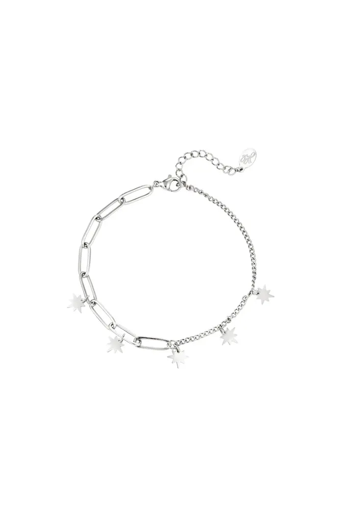 Armband With Star Charms - Zilver