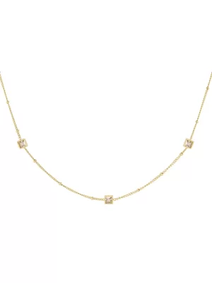 Ketting Square Stones - Goud