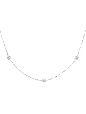 Ketting Square Stones - Zilver