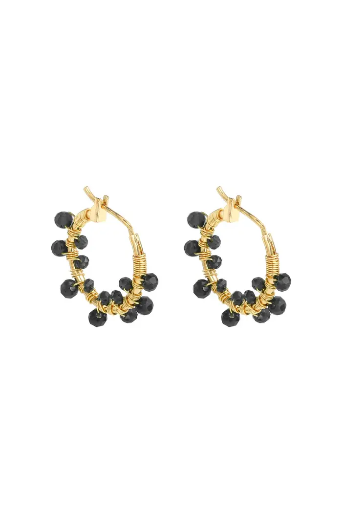 Oorbel Crystal Beads - Black