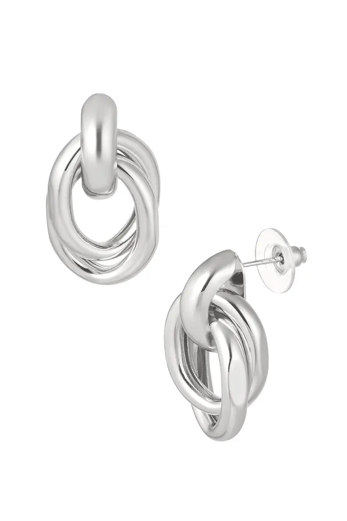 Oorbel Round and Round - Zilver