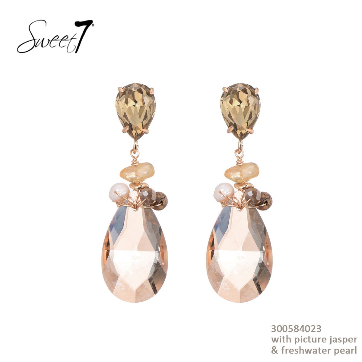 Oorbel Oval - Beige